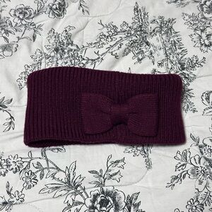 Kate Spade Plum Knit Headband with Bow